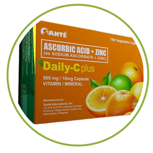 Daily-C Plus, Ascorbic Acid + Zinc (500mg/10mg) x 100's